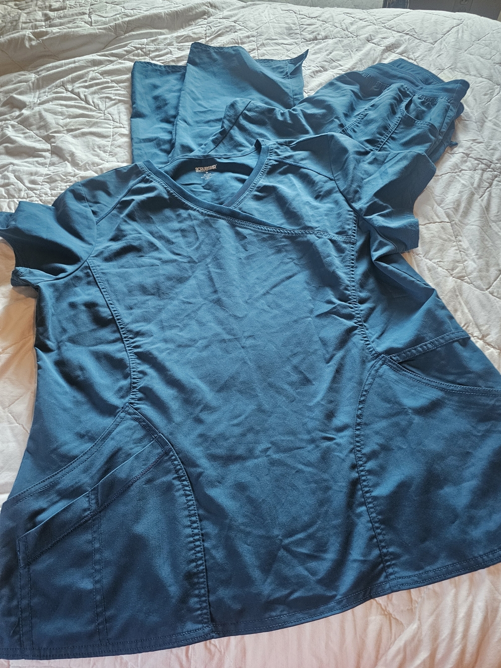 Scrubstar Teal Women's V-Neck Short Sleeve Scrub Top